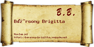 Bársony Brigitta névjegykártya