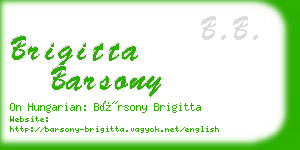 brigitta barsony business card